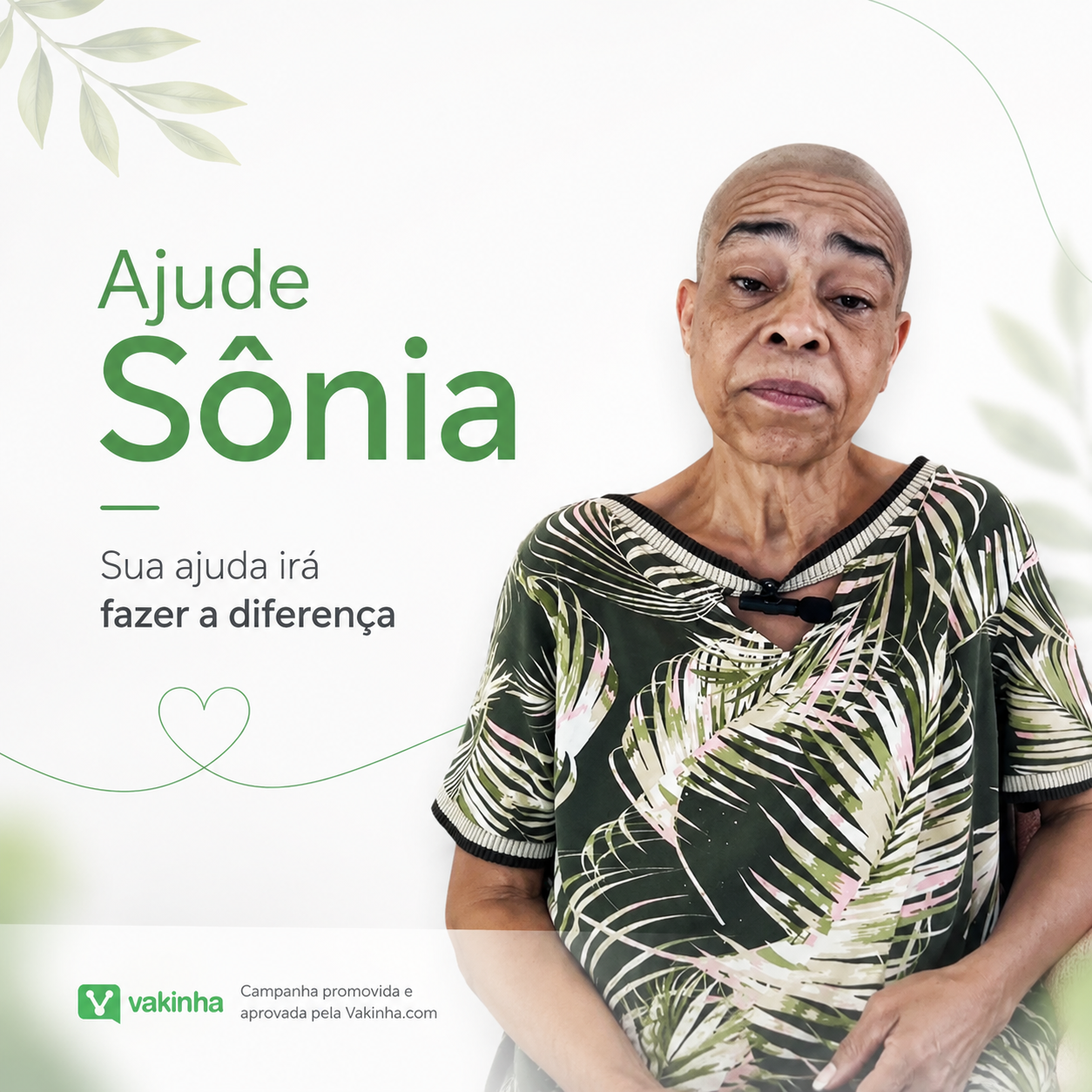 Sônia, de 58 anos, em tratamento contra o câncer